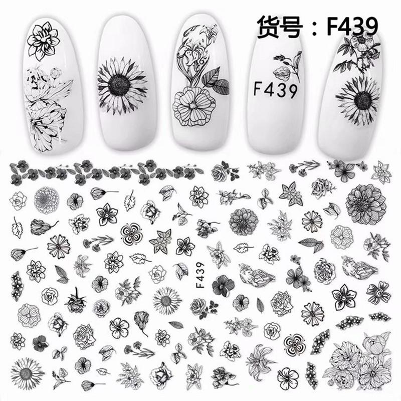 Self Adhesive Flower Unicorn Pattern Nail Art Decorations Stickers And Decals Acrylic Manicure Nails Supplies Tool HQ