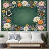 2D Vintage Flower Frame Backdrop Watercolor Blooms & Butterflies Photography Background Cloth
