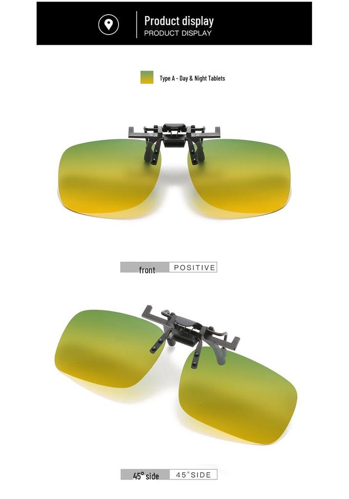 Men's Polarized Clip-on Day/Night Lenses for Prescription Glasses