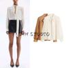 New Fall Women's Clothing Lantern Long Sleeve Fashion Casual Easiest for Match Bow Collar Chiffon Tops 1304752