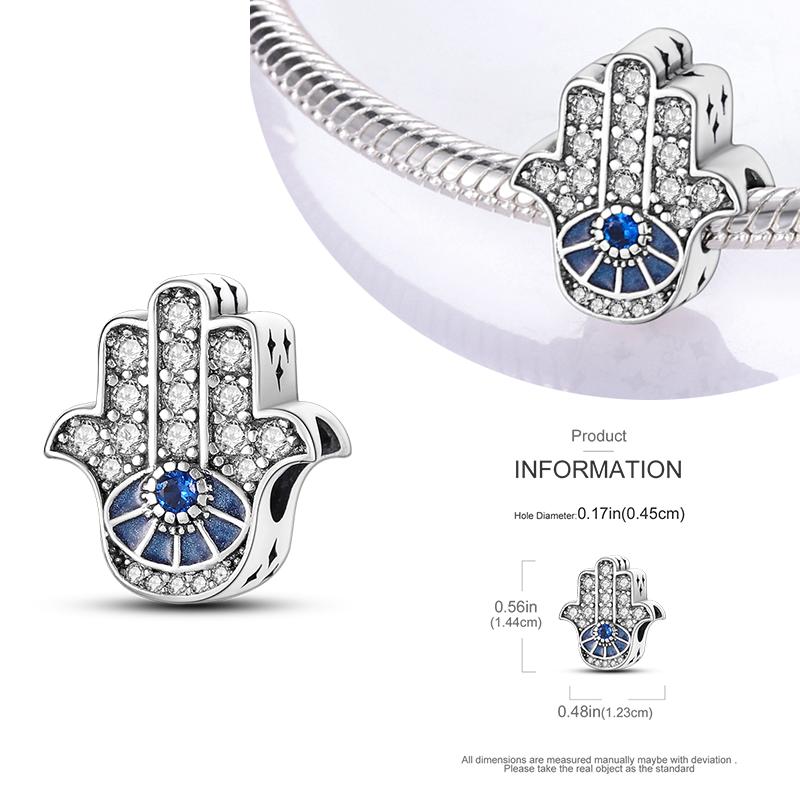 Copper Blue Eyes And Palm Charms Crucifixion Beads Women Girlfriends Jewelry Gift