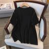 Women’s Plus Size Slimming Loose Mid-Length Short Sleeve T-Shirt 200/300/350 jin 1083