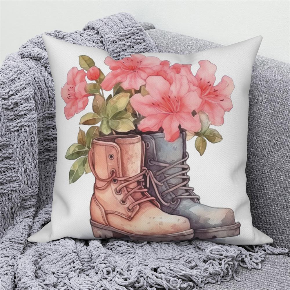 Květinový potisk Dekorativní povlak na polštářek na pohovku auto obývací pokoj Květina Rostlina Polštář