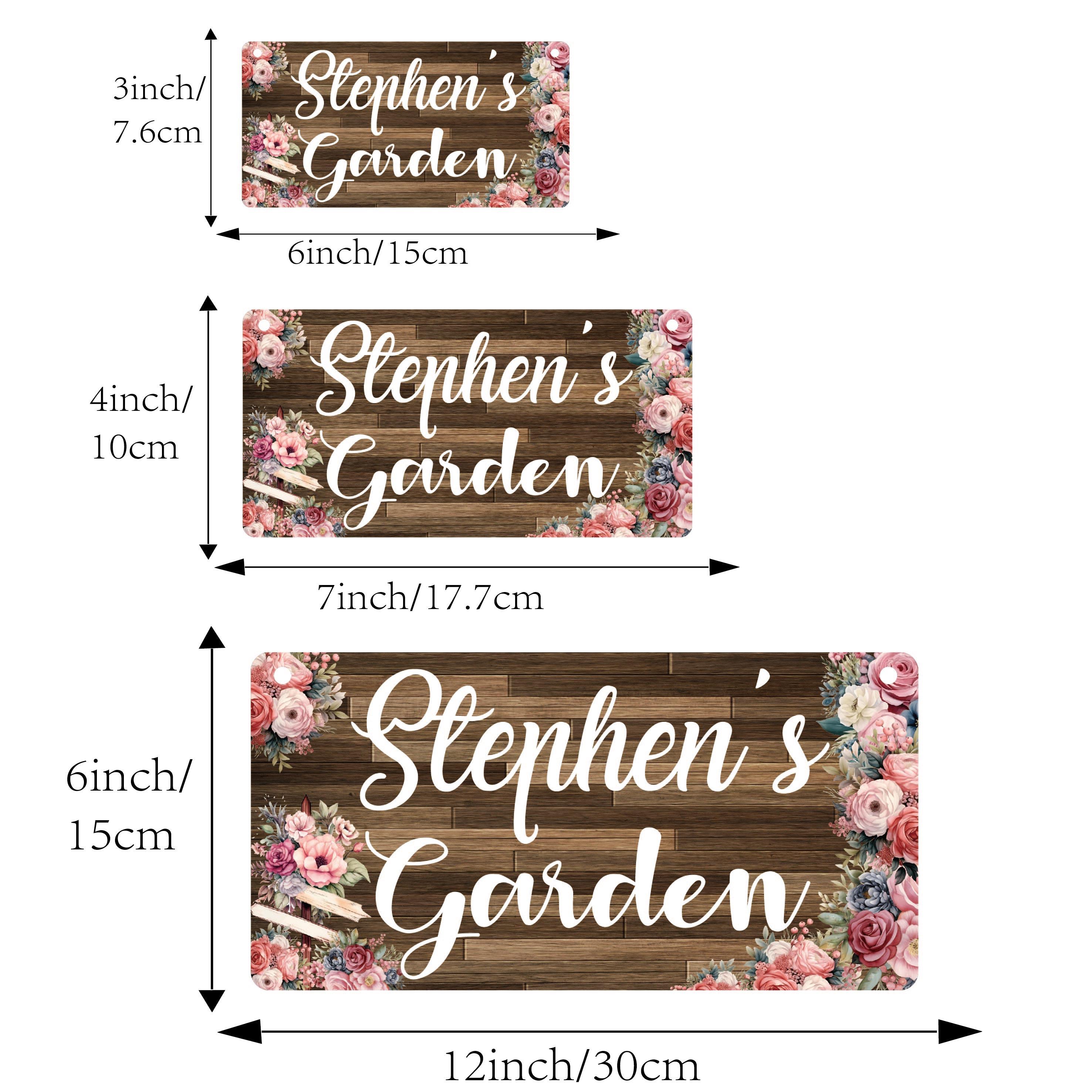 1PC Lovely Wood Grain Flowers Background Custom Name, Custom Signage, for Living Room Decor, for Home Art Decor, Custom Name Tag M