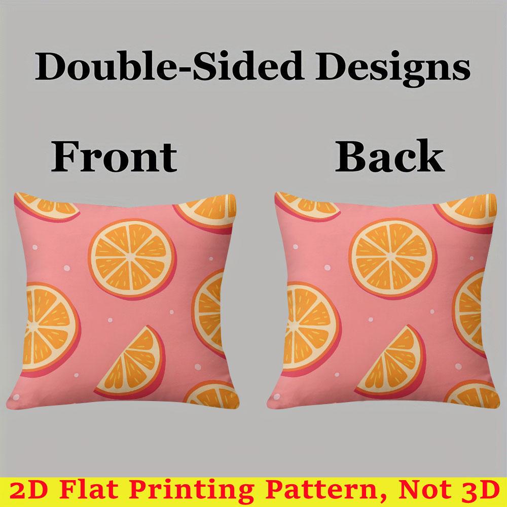 Peach Orange square Jacquard Pillow Cover for Sofa Office Waist Cushion Cover Home Decorative Pillowcase