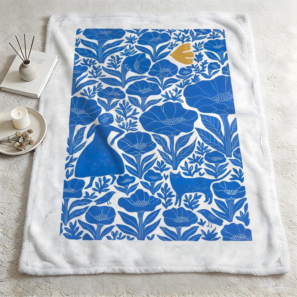 artist VVirginie CognetT Throw Warm Soft Flannel Blanket Multiuse for Sofa Bed Camping Travel Nap