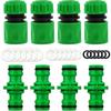 8 Pack Garden Hose Connector , Fitting for 1/2 Inch (15mm) Hosepipe End Quick Connect & Repair