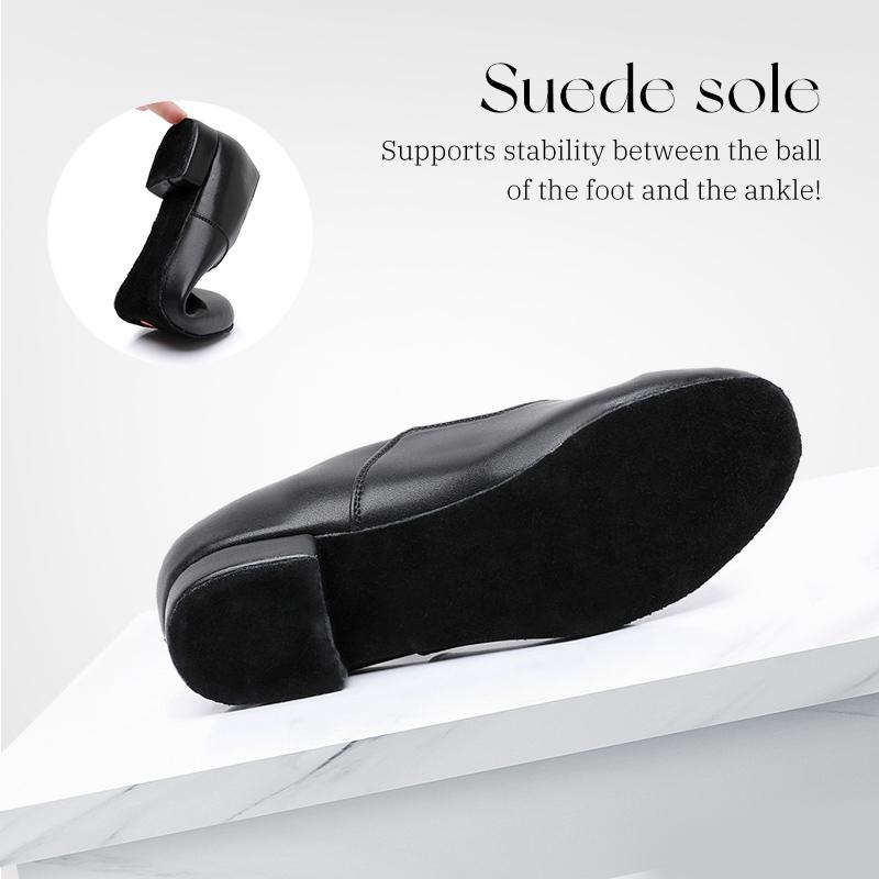 Men's Professional Lace-up Black Leather Latin Tango Ballroom Modern Dance Shoes