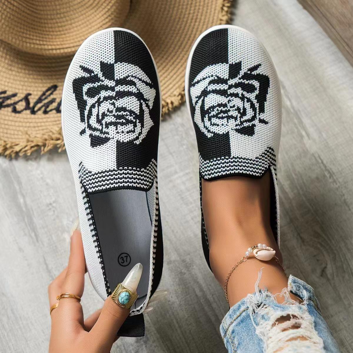 

Женские лоферы с плоской подошвой большого размера, из мухоткани, в сочетании цветов, новые летне-осенние, спортивно-повседневная обувь для внешней торговли 36