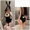 Women’s Playful Bunny Lingerie Sexy One-Piece Sleepwear Open Crotch Bodysuit