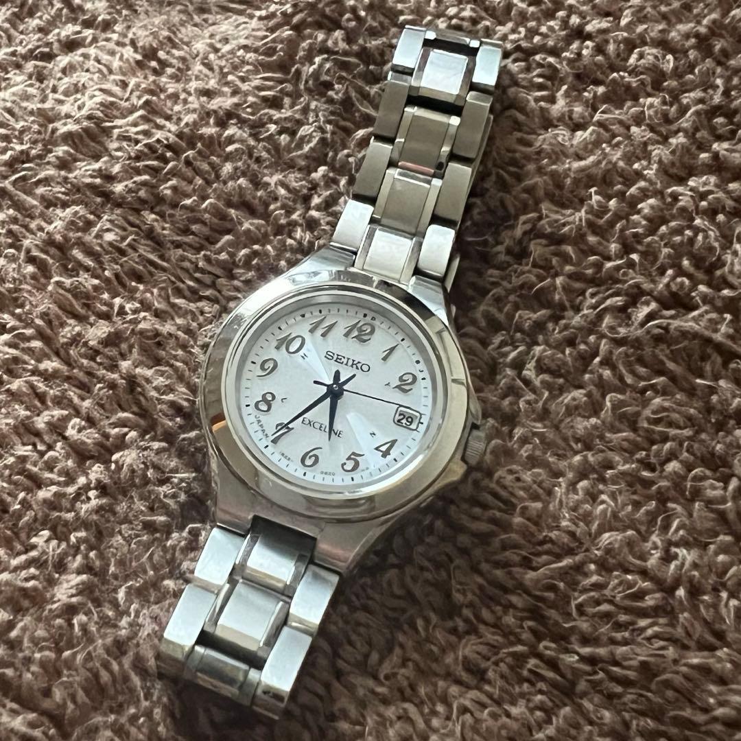Used seiko exceline 1b22 0aw0 solar titanium
