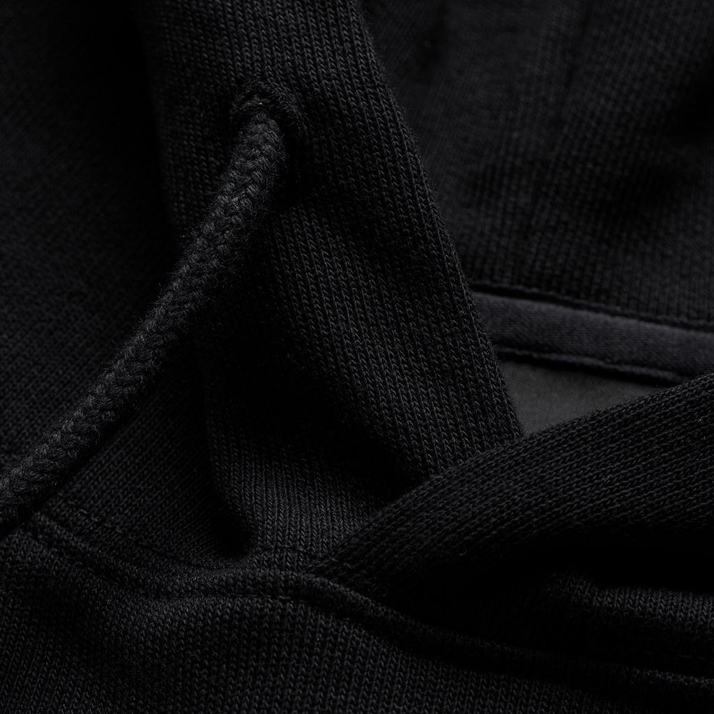 Li Ning Sports Lifestyle Series American Retro Logo Print Loose Hooded Sweatshirt Unisex Sweatshirt Black AWDU923-6