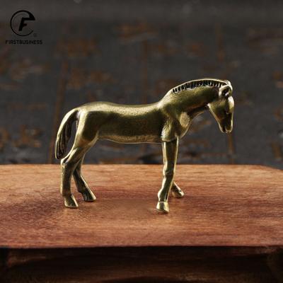 Statuetă Cal Bronz Antichitate Decorațiuni Birou Cupru Masiv Micro-Sculptură Figurine Cal Zodiac Ornamente Accesorii Decor Acasă