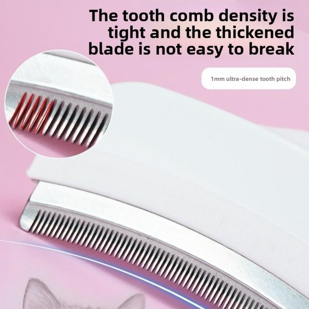 Stainless Steel Tooth Cat Detangling Brush Ergonomic Handle Arched Head Pet Grooming Tool Anti Tangle Dog Brushing Comb