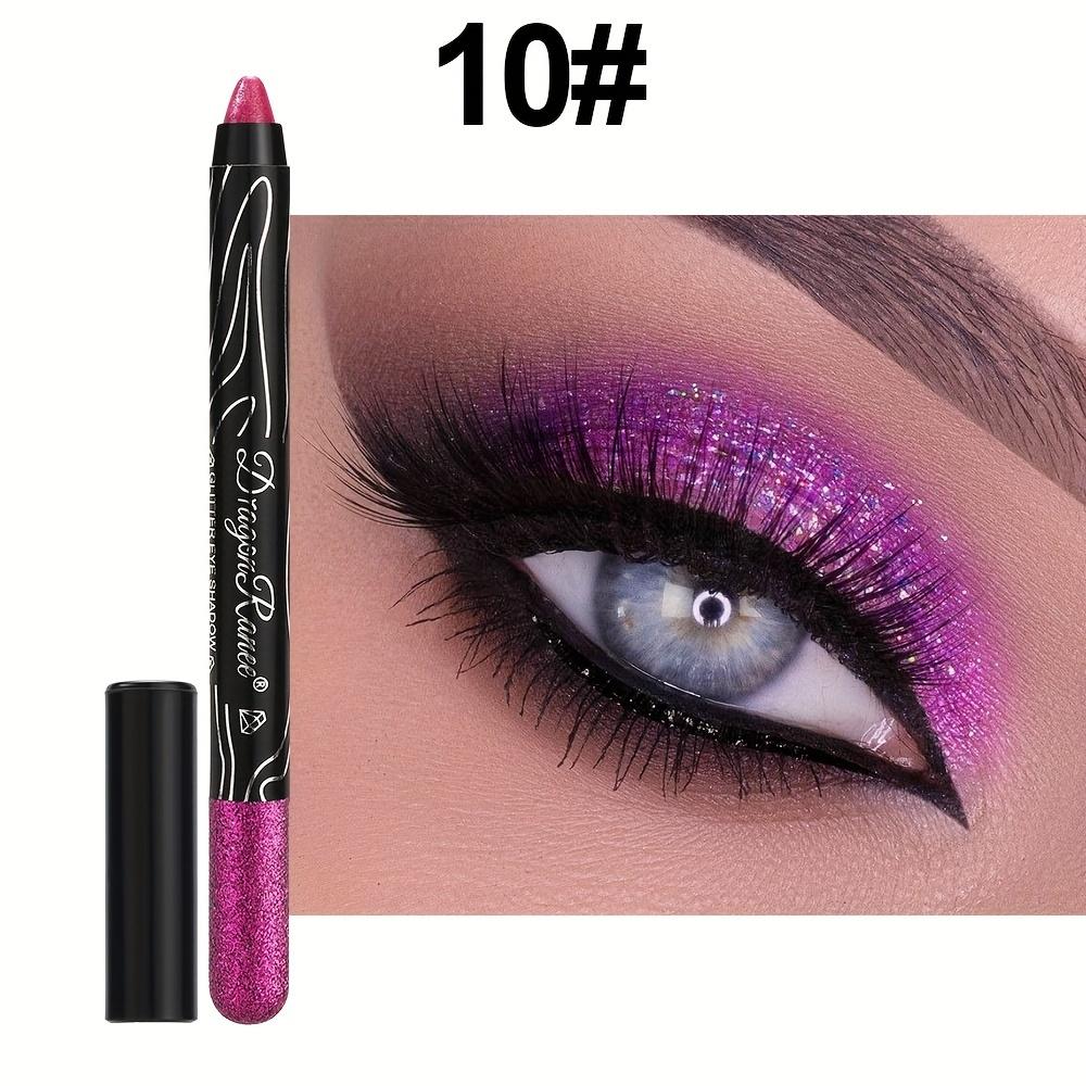 Shining Luster Eyeshadow Pencil 12 Color Mixing Palette Highlighting Eye Contouring and Eyeliner Long-Lasting Waterproof Eyeshadow Stick