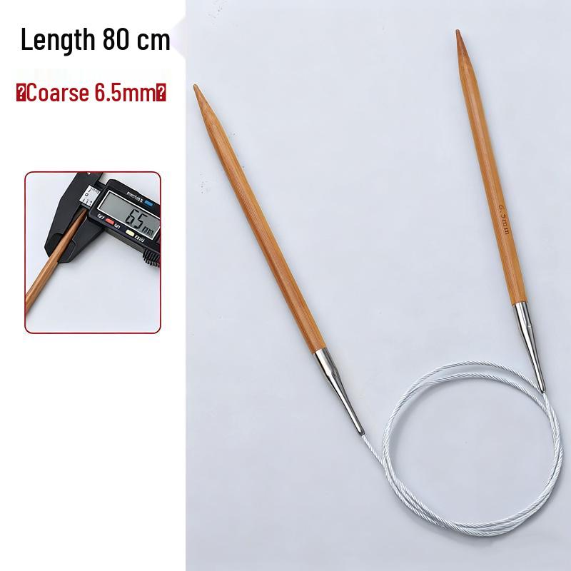 Bamboo & Stainless Steel Circular Knitting Needles Set for Wool Scarves & Cuffs