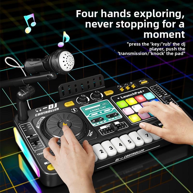 Tocadiscos DJ de Juguete para Niños con Micrófono para Juego Interactivo