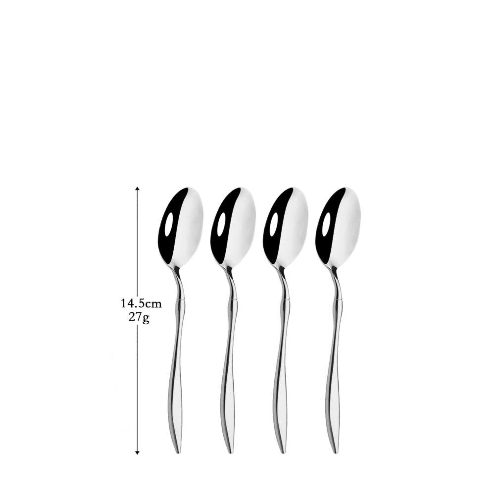 

Высококачественный серебряный набор столовых приборов из нержавеющей стали, высококачественная посуда в западном стиле, вилка, нож, ложка, набор столовой посуды 4Pcs Tea Spoon
