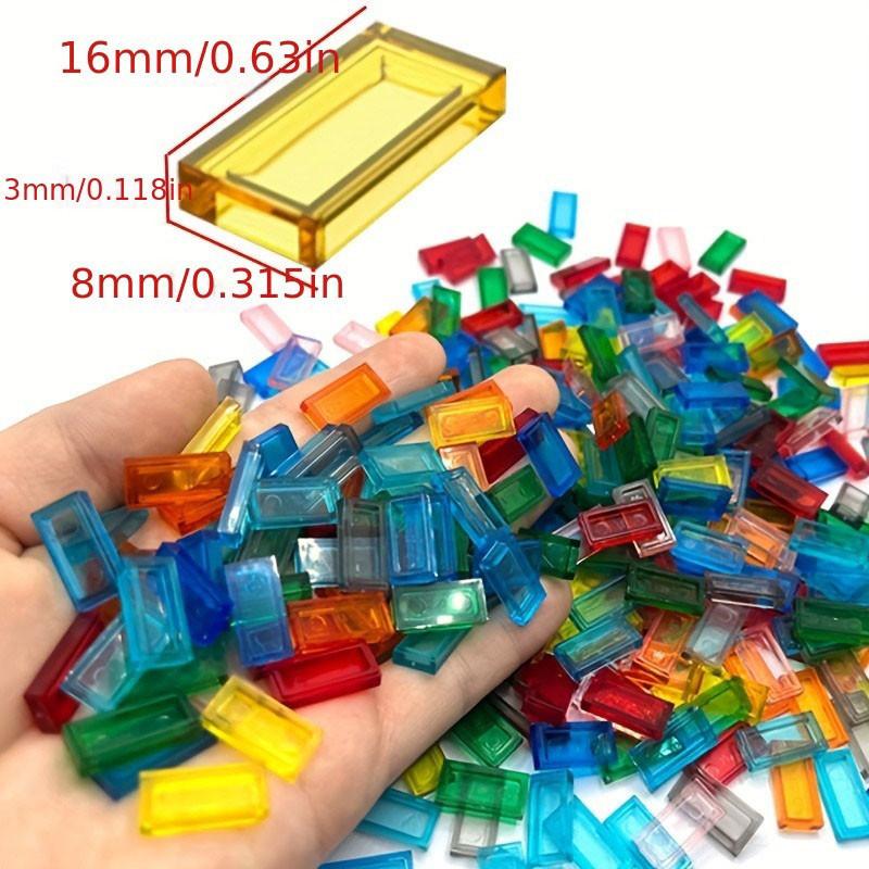 100 sztuk Przezroczystych Płaskich Paneli Świetlnych 1x2 do Klocków Budowlanych - Wytrzymały Plastik ABS, Kompatybilne z Zabawkami Pixel Art 3069