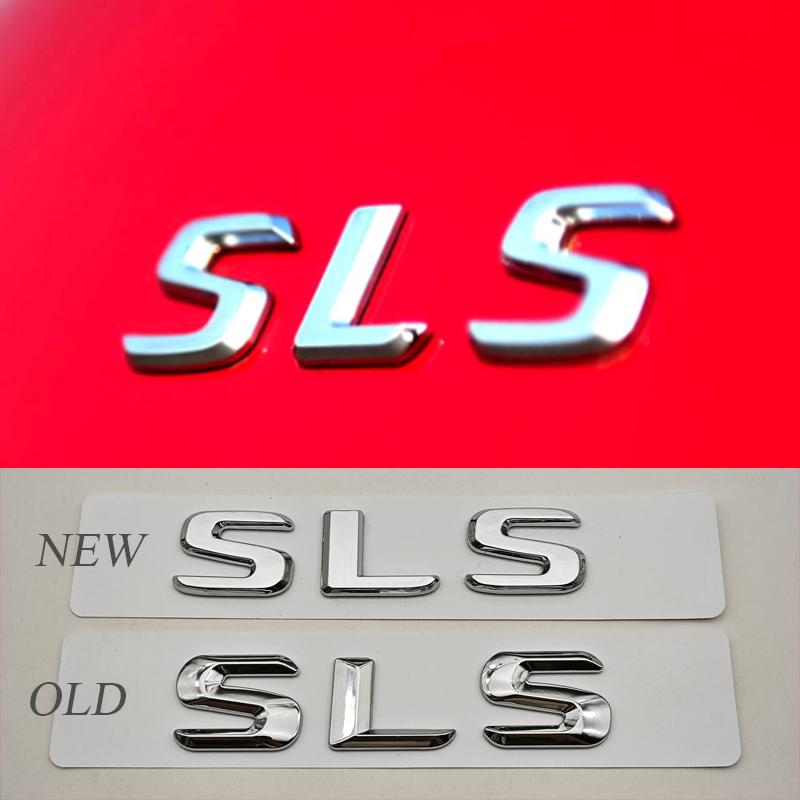 AATQ1 3D ABS Car Letters Logo SLS Badge Rear Trunk Emblem Decals For Mercedes Benz SLS C197 R197 Tail Marking Accessories