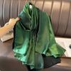 Gradient Silk Scarves Women Luxury Brand Hijab Scarf Foulard Femme Shawls Wraps Silk Bandana Head Scarf Hijab Beach Poncho