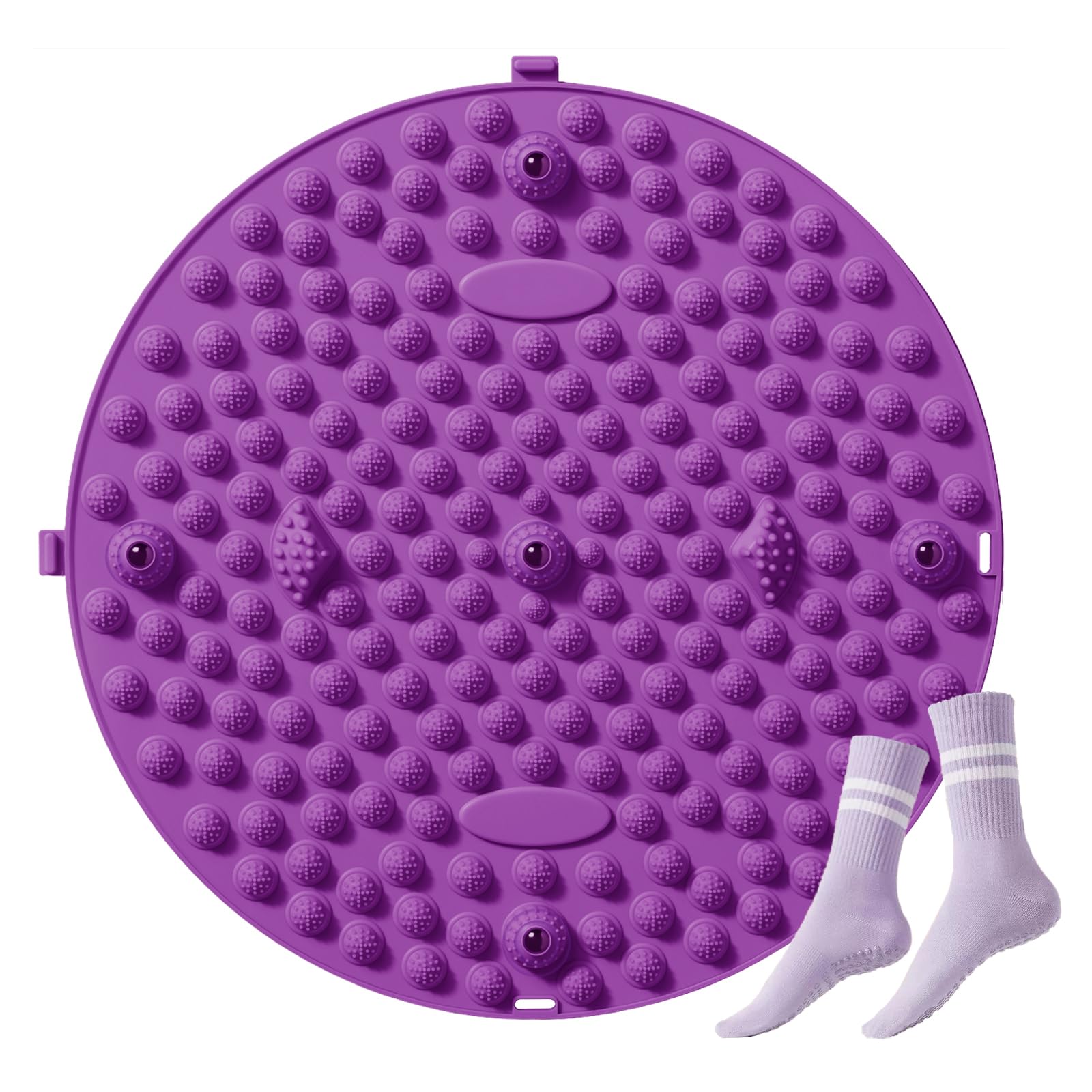 

Foot Reflexology Acupressure Foot Massage Ergonomic Shiatsu Foot for Home Includes Yoga Socks Mat, Board, Mat, Pad, Exercise, Massage, Relaxation, фиолетовый