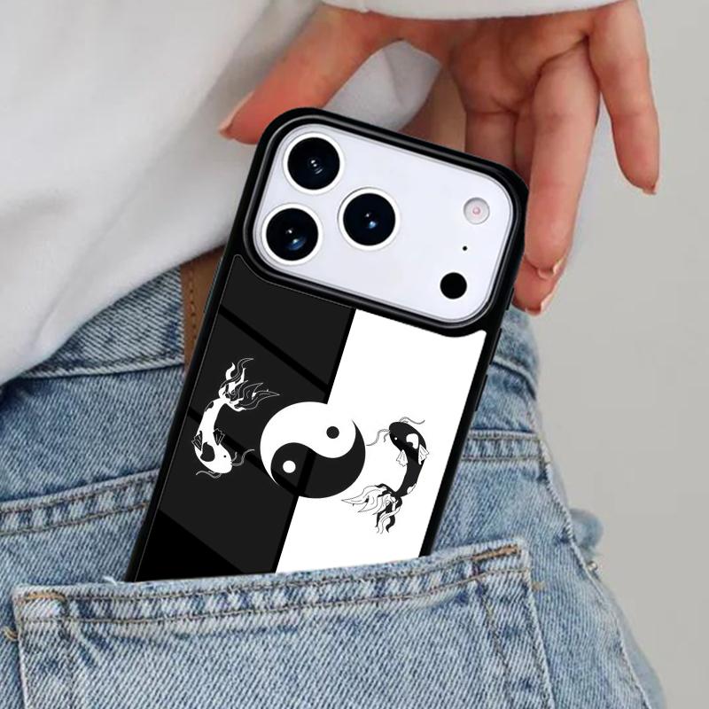 Ying Yang Koi Fish Phone Case for iPhone 17ProMax 12 13 14 15 16e 17 Pro Max Plus Air Cover