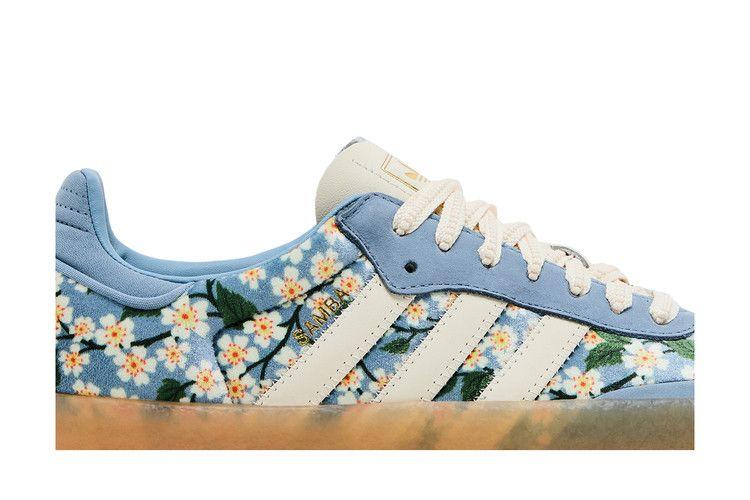 adidas Sambae Liberty London Bordado Floral Azul Creme Branco (Mulheres