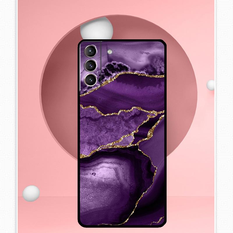 Teal Blue Gold Agate Marble Case For Samsung Galaxy S25 Ultra S21 S22 S23 S24 Ultra S9 S10 S20 Plus S25 FE Cover Funda