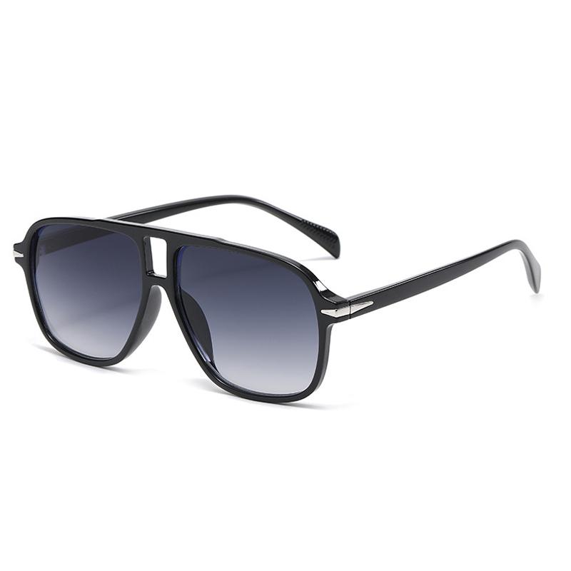 SHAUNA Retro Double Bridges Pilot Sunglasses Women Fashion Clear Ocean Gradient Lens Shades UV400 Men Square Rivets Sun Glasses