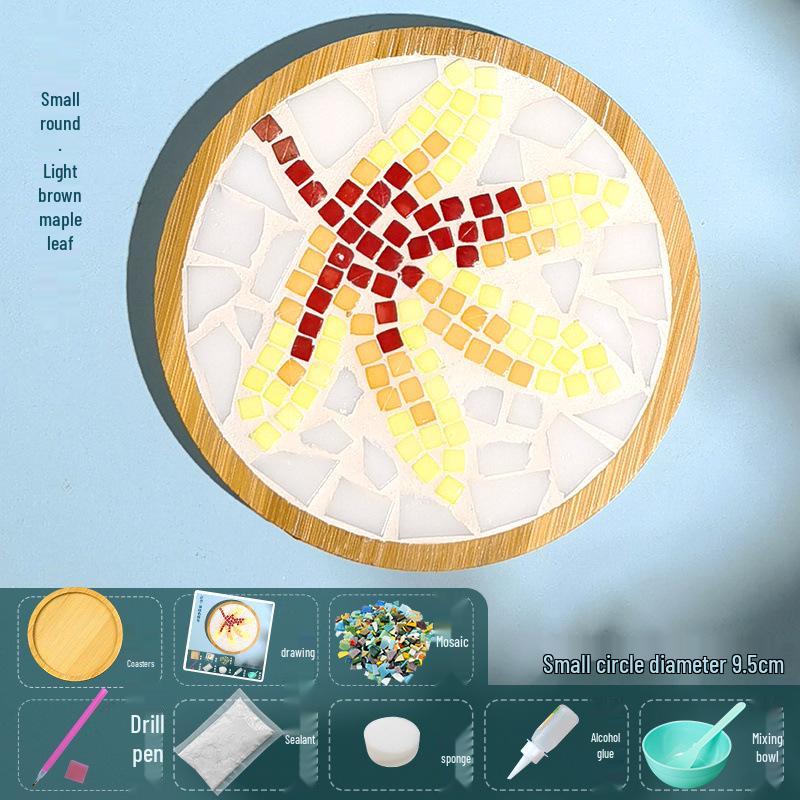 DIY Large Mosaic Coaster Kit: Creative Glass Sticker Pack for Adults & Kids