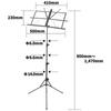 KC Kyoritz Music Stand, Lightweight Aluminum, Foldable, Compact Design, MS-1ALBK, Black (Soft Case Included)