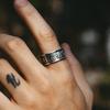 Adjustable Open Ring Men Women Vintage Sun Relief Carved Geometric Plated Statement Band