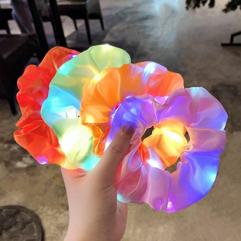 LED large intestine hair circle INS nightclub landscape headdress headband popular glowing ponytail hair accessories