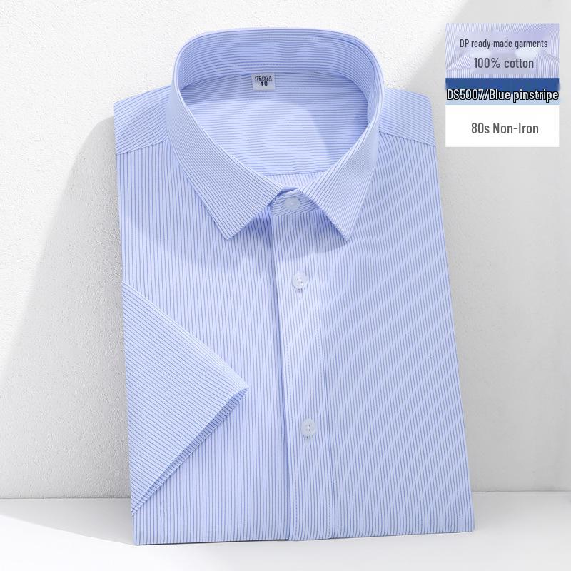 

DP Men s Non-Iron Striped Short Sleeve Business Casual Shirt - 80s Count, Wrinkle-Resistant, Professional Formal Wear 45 (195-210 kg)