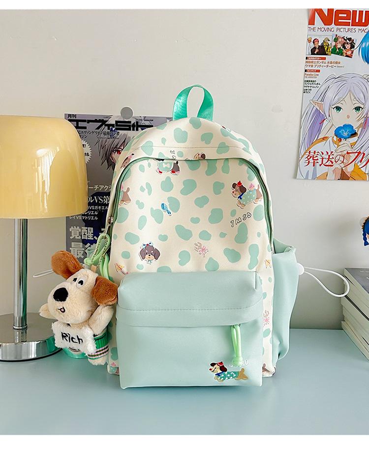 Schoolbag New High-value Japanese Ins Fresh and Sweet Polka Dot Contrasting Color Backpack Junior High School Students Lightweight Large-capacity