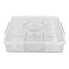 Portable Snackle Box Container 6 Grids Snack Box Organizer Divided Serving Tray with Lid for Kitchen Fruits Candy