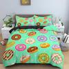 Colorful Donut Print King Queen Full Size Bedding Set Duvet Cover Set Quilt Set For Adults Kids Teens Polyester Bedding Bedroom