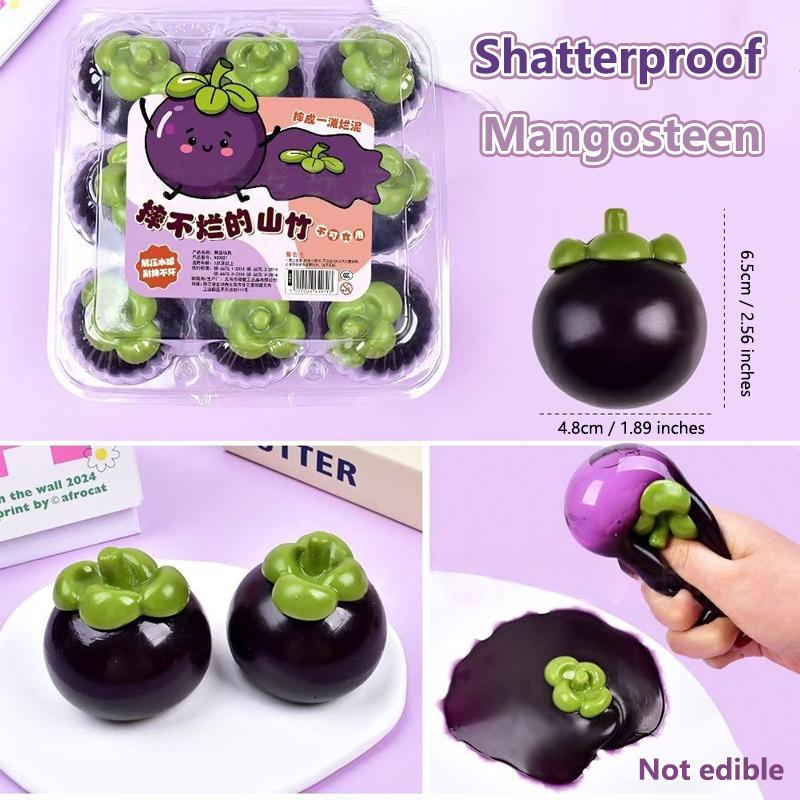 Fluid Mangosteen Stress Relief Fidget Toy For Adults - Simulation Fruit Toy For Emotional Outlet And Pressure Release New