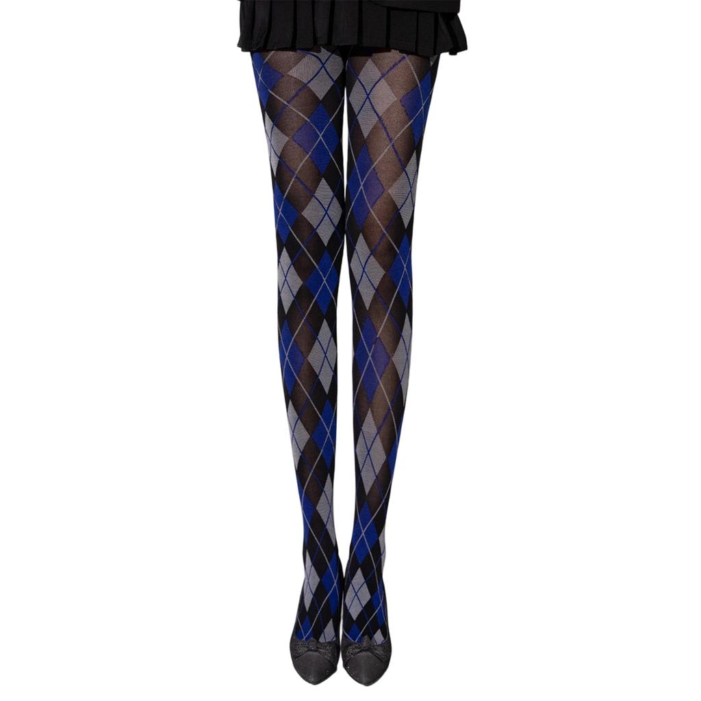 Checkered Argyle Plaids Pattern Pantyhose for Women Reinforced Toe Everyday Use Soft Nylon Opaque Tights Stockings