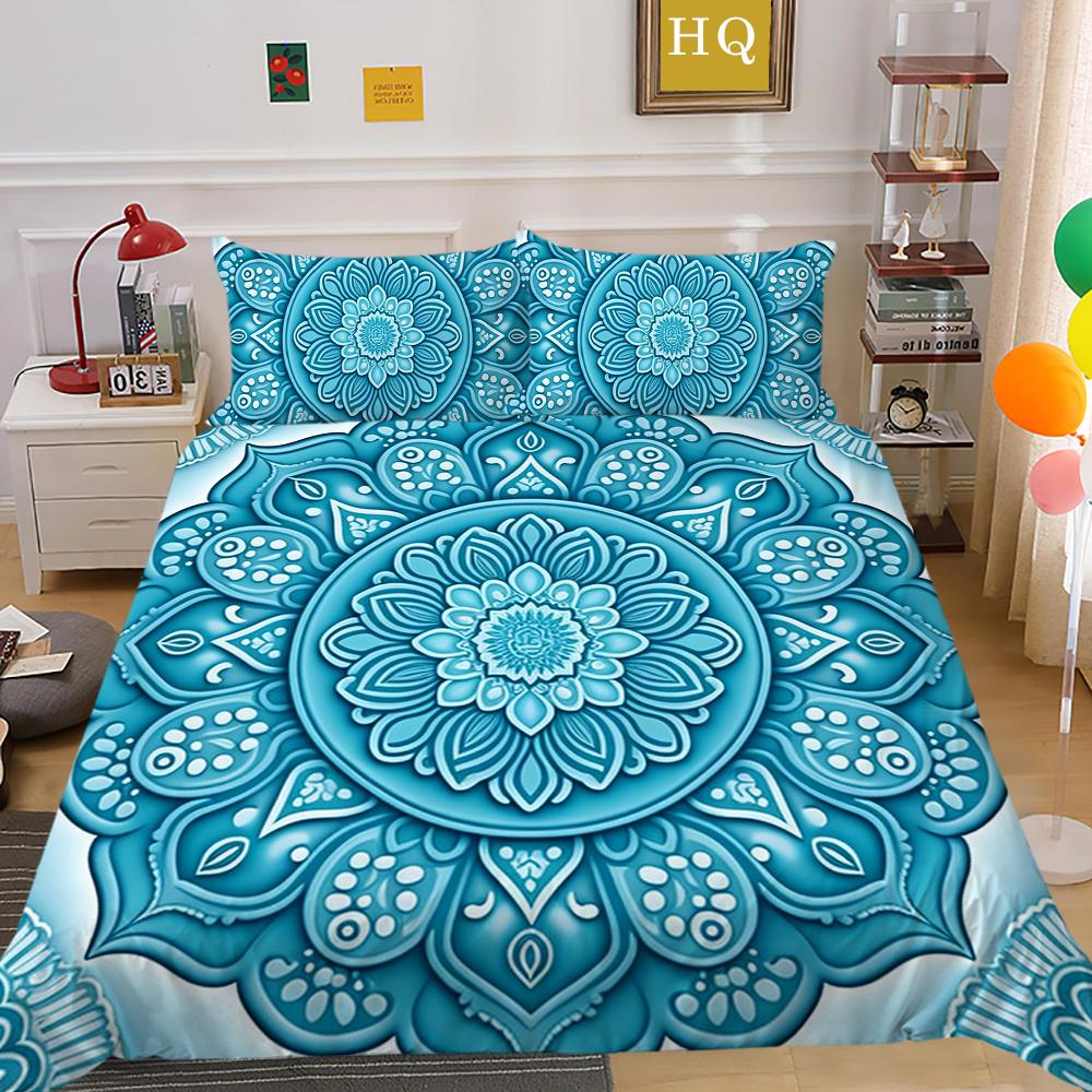 3D Beautiful Mandala Printing Woman Bed Set Cover Double Size Duvet Cover Polyester Comforter Cover Suit