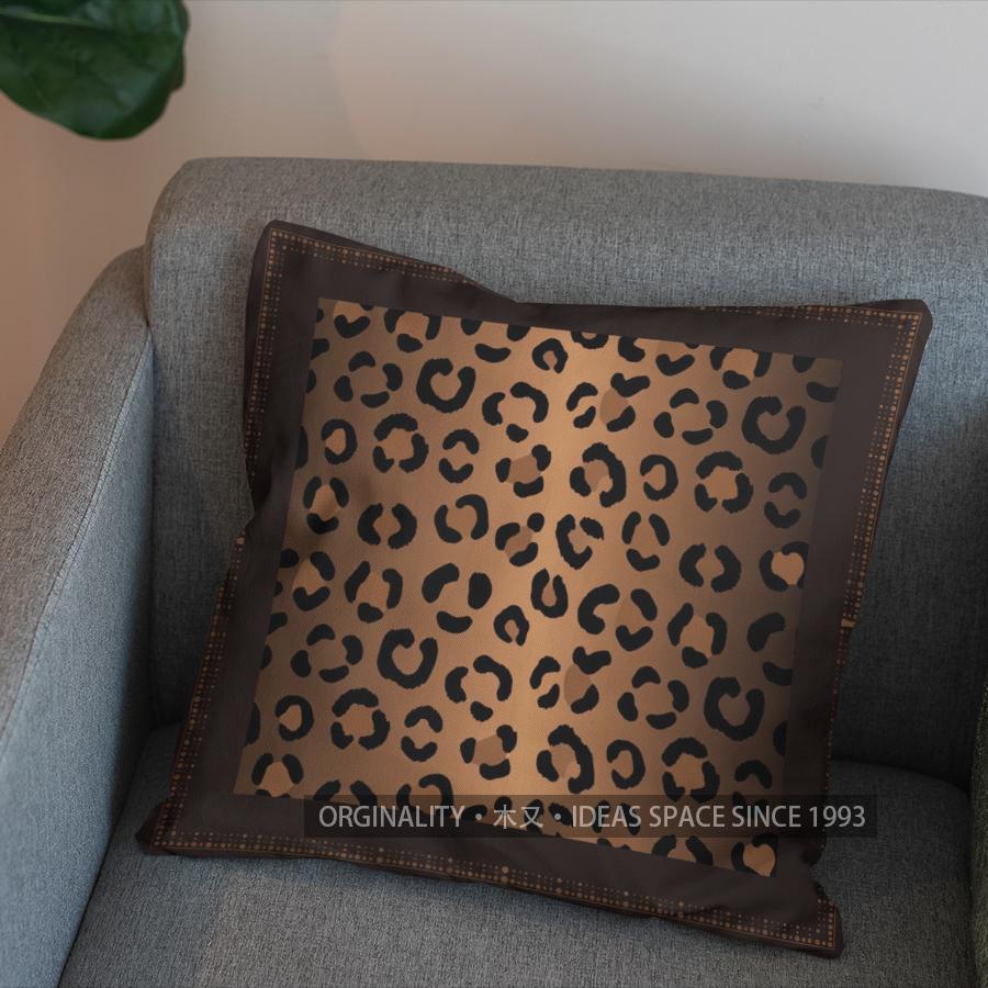 2D Leopard-Print Square Pillow For Modern Home Pattern Cushion Cover Suitable For Sofa Bedroom Car Pillow Cover