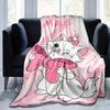 1pc. Cute Cartoon Marie Cat Blanket, Soft and Cozy for All Seasons, Soft Flannel Throw Blanket, Versatile & Cozy for Bedroom,Perfect Home De