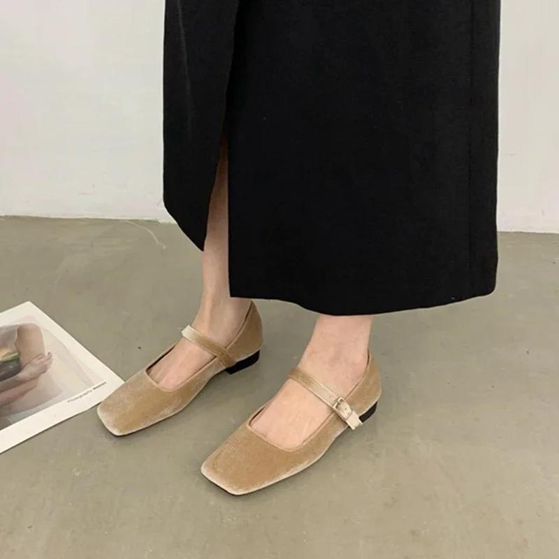 Мода новинка 2024 весна лето мода женские туфли на плоской подошве женские квадратные — фото 6