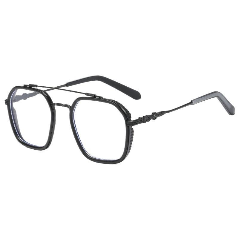 2pcs Polygonal Glasses Anti Blue Light Lenses Eye Protection and Fashionable Retro Classic and Charming Design
