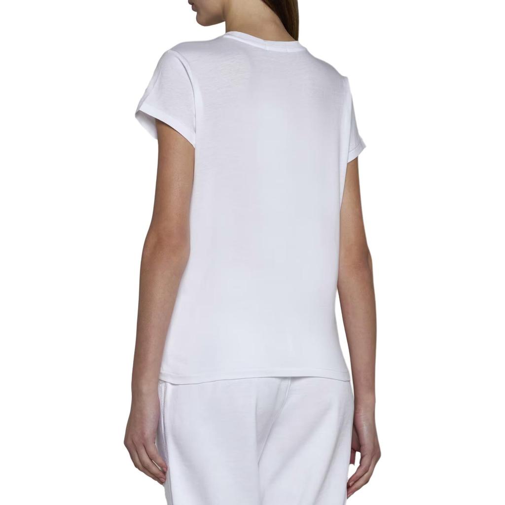 Polo Ralph Lauren T-Shirt SS23 Round Neck Pullover Solid Color Short Sleeve Women Tops White 313827451-001