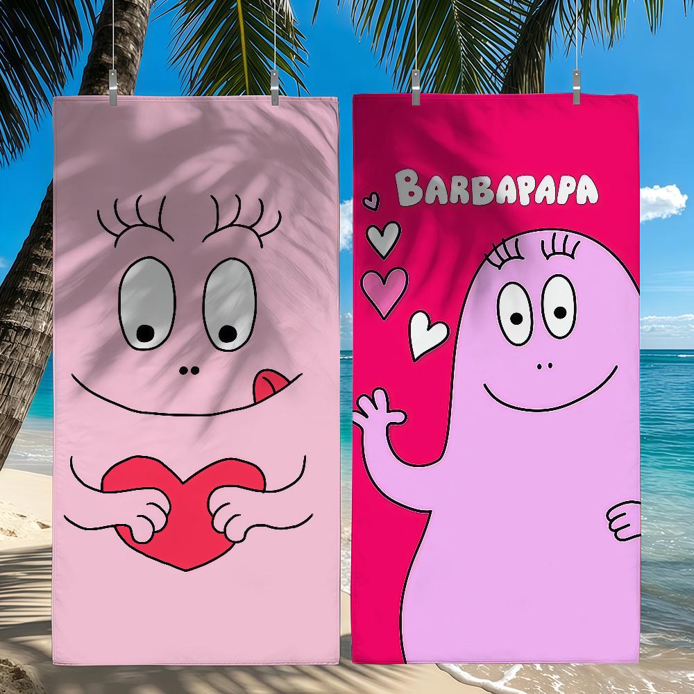 Cartooon Barbapapa Towel Beach Towel Travel Lightweight Skin Friendly for Pool Beach Camping Cruise Summer