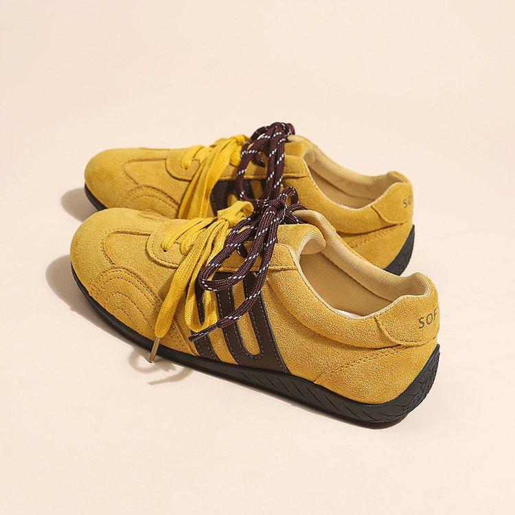 Zhang Linghe same thick-soled track formula racing shoes 2025 new thin-soled red German training shoes women's shoes