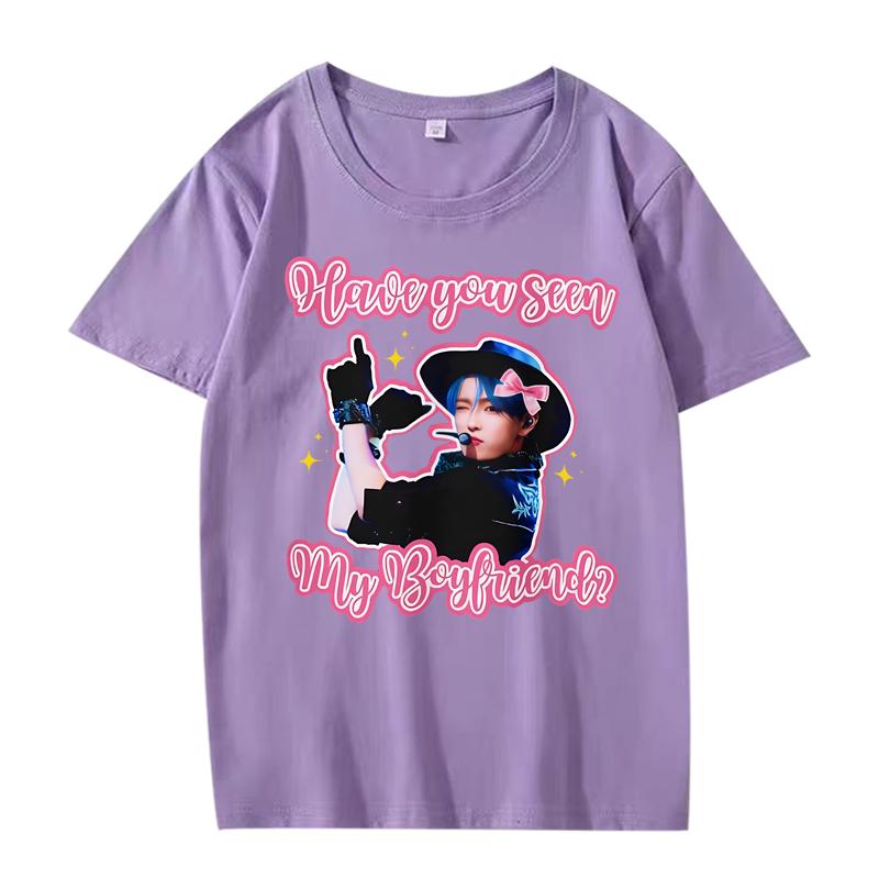 Ateez Hongjoong Cowboy Boyfriend T Shirt men women Oversized 100% Cotton Hot sale short sleeve Summer print  fashion Unisex tops