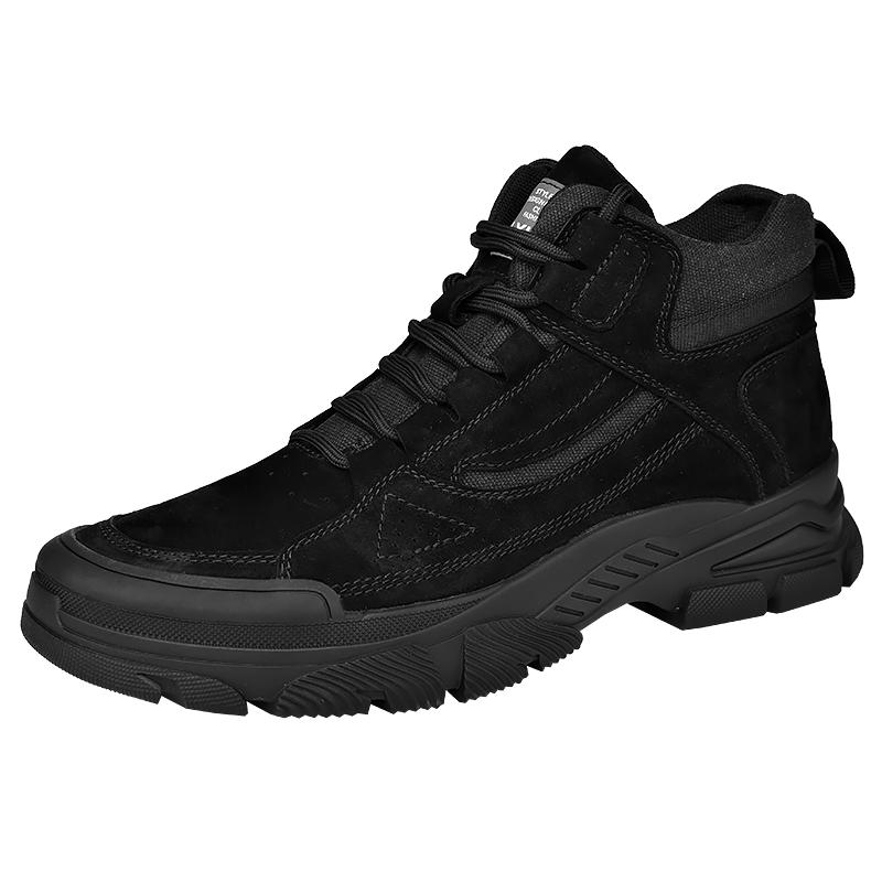 

Мужские высокие туфли в стиле плюша, мужская обувь для походов на открытом воздухе, трендовая мужская рабочая обувь, мужская повседневная обувь на толстой подошве 44 чёрный